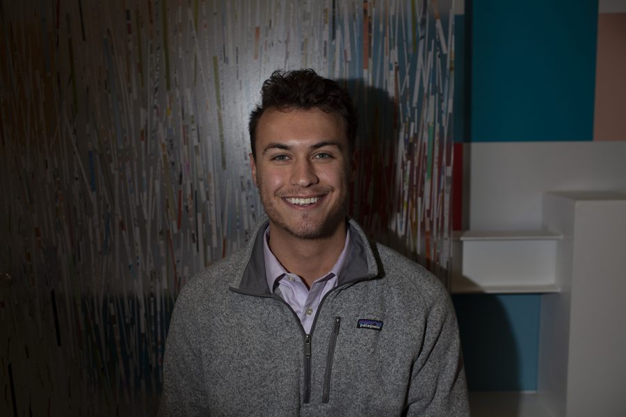 John Woodruff, president of the new student organization on campus, College Students Care and the director of marketing for Students Care is pictured on Monday, March 11, 2019. 