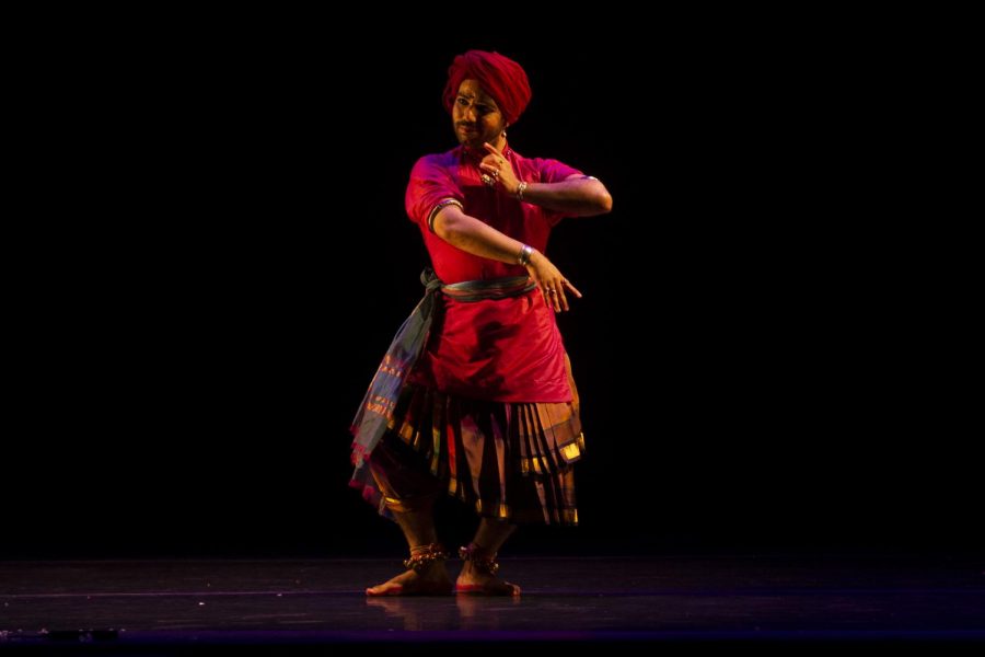Kuldeep Singh performs his Odissi dance in the Englert on April 26, 2019.