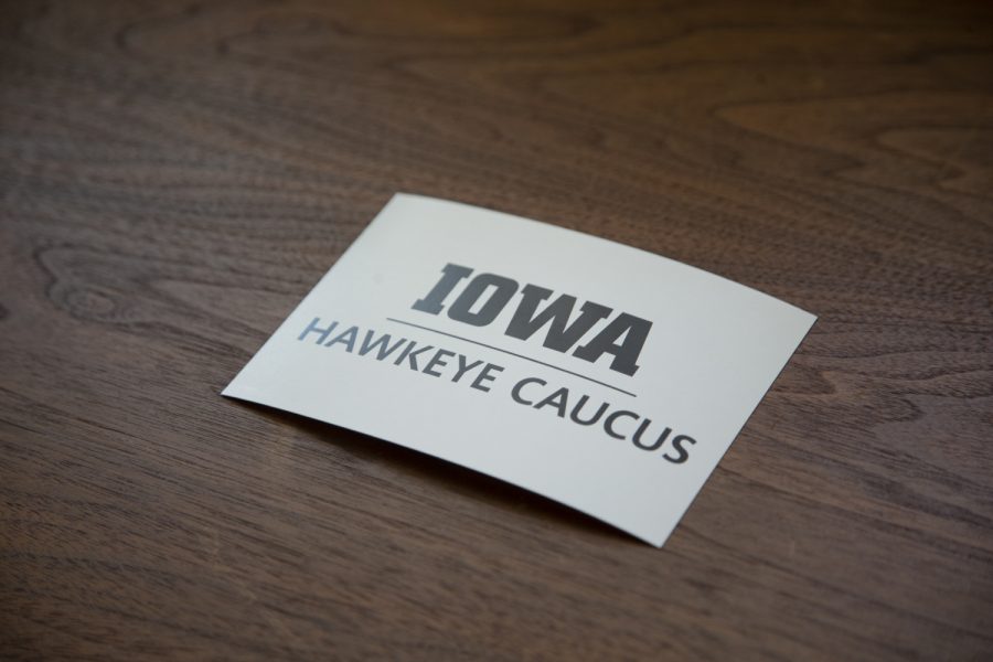 A postcard sits on a table outside the Old Capitol Senate Chambers on Tuesday, Oct. 29, 2019. During a Faculty Senate meeting, members were given cards and encouraged to write to elected officials about the importance of higher education funding. 