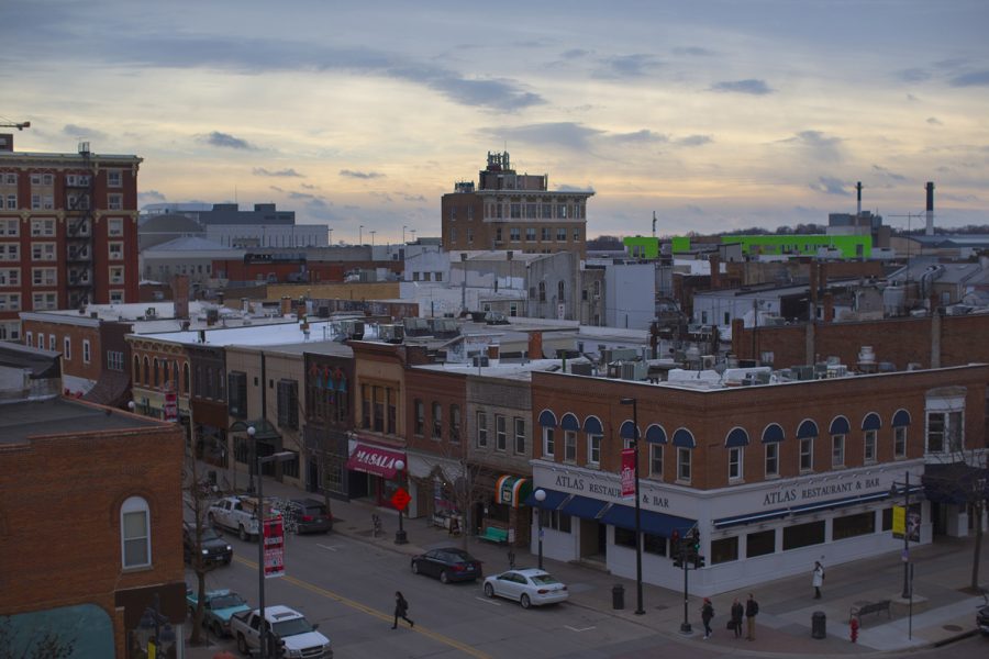 People walk around downtown on Tuesday, Jan. 31, 2017. 