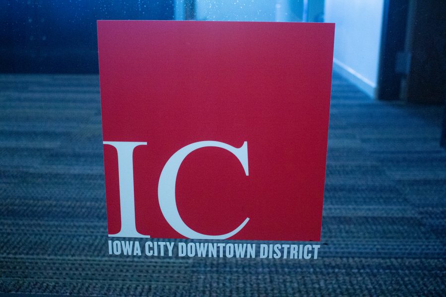 Iowa City Downtown District office front as seen on Sept. 2.