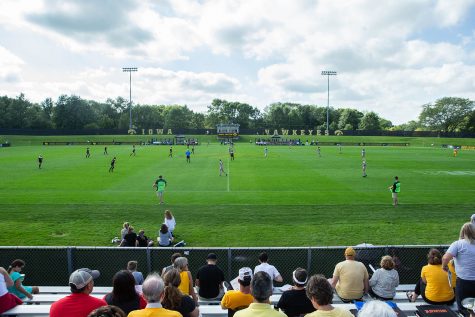 Fan watch during Iowa's match against Illinois State on Sunday, September 1, 2019. The Hawkeyes defeated the Red Birds 4-3.
