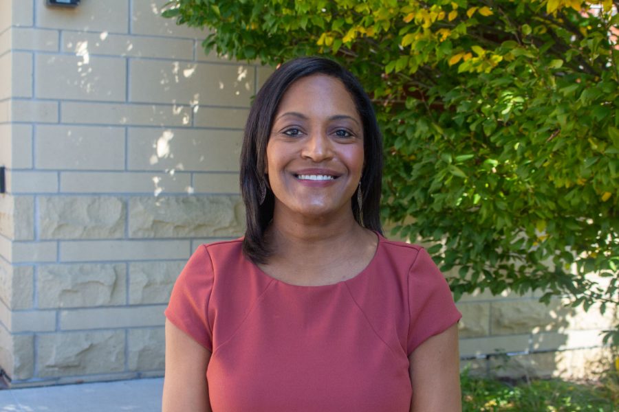 University of Iowa Interim Associate Vice President for Diversity, Equity and Inclusion, Liz Tovar, poses for a portrait on Oct. 7.