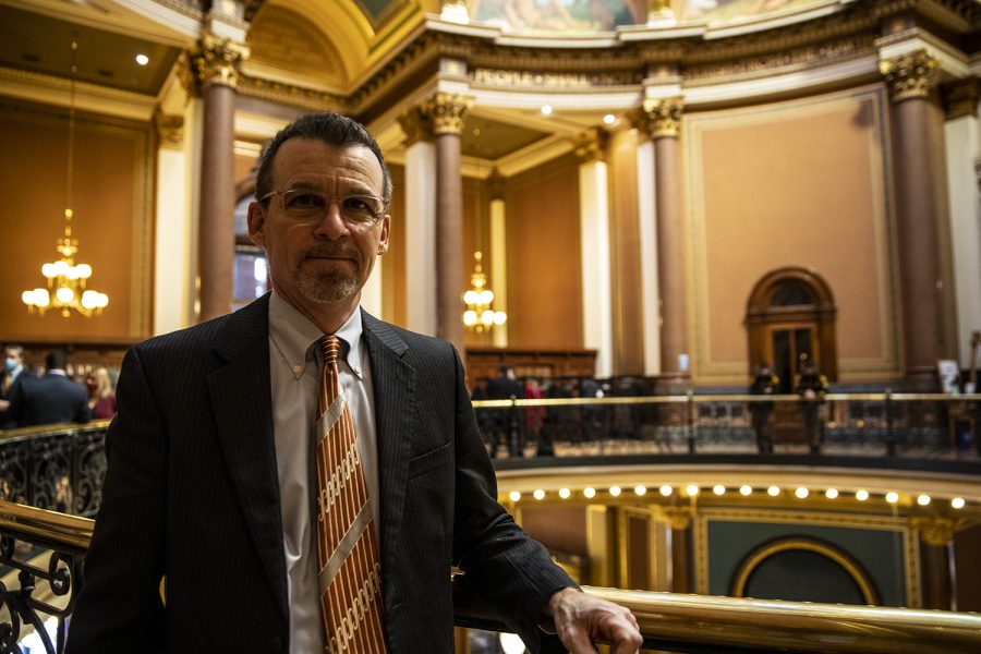 Iowa Sen. Joe Bolkcom poses for a portrait inside the Iowa State Capitol on Tuesday, Jan. 12, 2021 in Des Moines. Bolkcom represents the 43rd district in Johnson county.