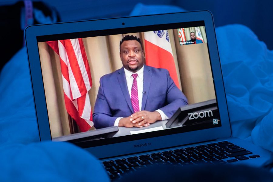 Iowa City’s mayor Bruce Teague holds the online Iowa City City Council Meeting, broadcasted live on Youtube, on Tuesday, February 16, 2021. The meeting covered many topics, ranging from transit updates to police budgeting. 