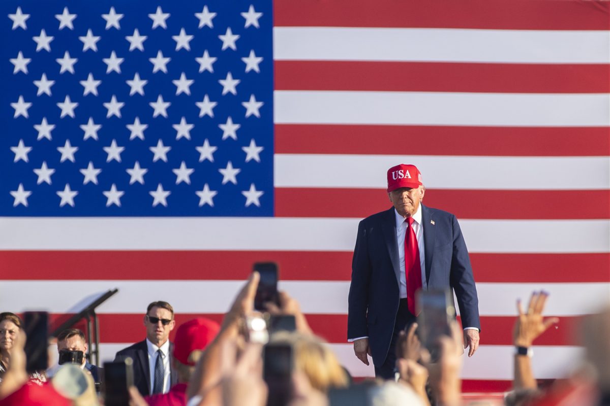 President Donald Trump makes his entrance during the America250 kick-off celebration at the Iowa State Fairgrounds in Des Moines, Iowa, on Thursday, July 3rd, 2025.